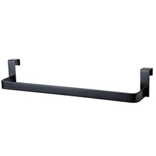 Kibath 438423 Portasciugamani in Acciaio Inox Senza fori per mobili da bagno Finitura nera opaca. Lunghezza 36 cm. Posizionamento senza attrezzi, 36 cm