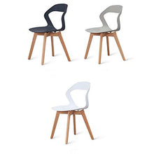 KunstDesign - Set di 4 sedie da pranzo con schienale cavo, in plastica, adatte per cucina, soggiorno, giardino, sedia per computer, caffetterie, colore: bianco