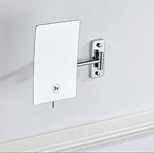 Specchio da Bagno Specchi da Barba Specchi da Trucco Montaggio a Parete 3X Ingrandimento Girevole Estensibile Pieghevole per Hotel Vanity Chrome
