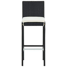 FAMIROSA Sgabelli da Bar con Cuscini 4 pz Neri in Polyrattan-3437