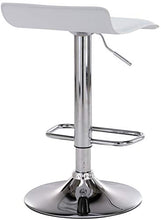 CLP Set 2 Sgabelli Bar Dyn In Similpelle I Coppia Sedie Da Cucina Bancone Con Poggiapiedi, Colore:bianco