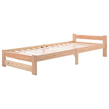 belupai Letto in legno massiccio con testiera e rete a doghe, naturale (200 x 90 cm)