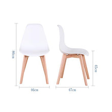 EGOONM Set di 4 sedie da Pranzo retrò, sedie in Stile Nordico con Gambe in Legno massello, sedie per Soggiorno, Cucina,Ufficio (Bianco)