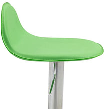 CLP Sgabello Design Lana V2 in Similpelle I Sedia Sgabello Cucina con Poggiapiedi E Schienale Girevole E Regolabile 58-79CM, Colore:Verde, Colore del Telaio:Cromo