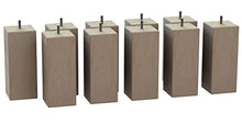 MEGALUXFRANCE - Set di 10 piedi per letto, mobili, divani, quadrati in legno massiccio di faggio, 80 x 80 x 200 mm