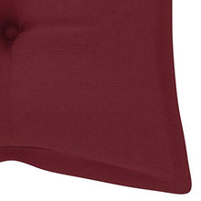 vidaXL - Altalena da giardino in legno di teak, con cuscino, altalena da giardino, terrazzo, esterno, 120 cm, colore: Rosso bordeaux