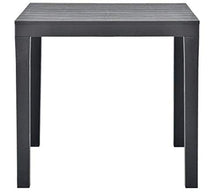 Tomaino Tavolo da Giardino Quadrato in plastica Effetto Legno 78 x 78 x 72h cm (Antracite)