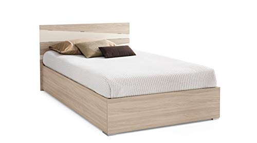 Zucca Mobili Letto 1 piazza e mezzo Diago con contenitore struttura Olmo e inserto Betulla