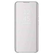 Nadoli Custodia per Samsung Galaxy M31S,Chiaro Specchio Stand Protezione Libro Portafoglio Cover Custodia in Pelle Difficile PC Copertura,Argento