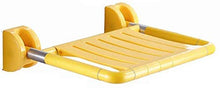 DZX Sedile Pieghevole per Bagno, Sgabello per Doccia, Sgabello a Muro, Sgabello a Muro per Doccia, Sedile Antiscivolo per Uomo Anziano (Colore: Giallo)