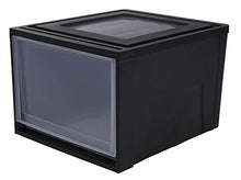 Iris Ohyama, Tower, Portaoggetti in plastica Con casseti, 40 L, Impilabile, Maniglia multifunzione, Facile da trasportare, Solido, Salotto, Camera da letto, Ufficio - Maxi casLottoto MD L - Nero