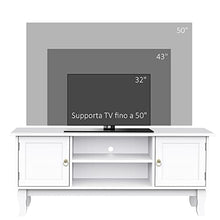 homcom Mobile Porta Tv Bianco Opaco Classico con Ante in Legno per TV 50'' 120×45×50.5cm