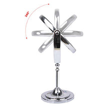 Specchio da trucco a specchio con due lati rotondo, girevole a 360°, argento