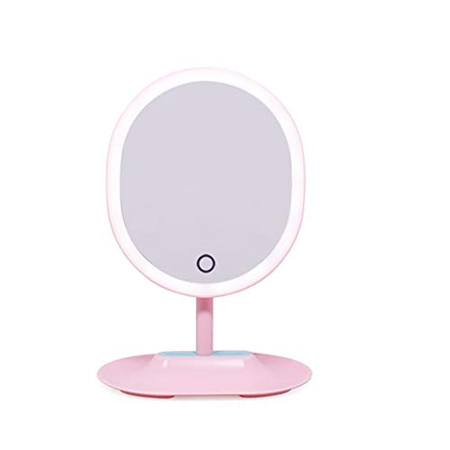 Specchio Trucco Ingrandimento 5X, LED Power Illuminato Touch Screen HD Specchi da Tavolo Ingranditore 5X e Cavo di Alimentazione USB Trucco