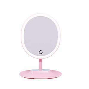 Specchio Trucco Ingrandimento 5X, LED Power Illuminato Touch Screen HD Specchi da Tavolo Ingranditore 5X e Cavo di Alimentazione USB Trucco