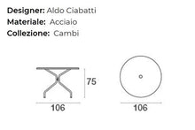 EMU Tavolo Esterno Cambi Diametro 106 CM Art. 804 Colore Grigio Antico - Made Italy