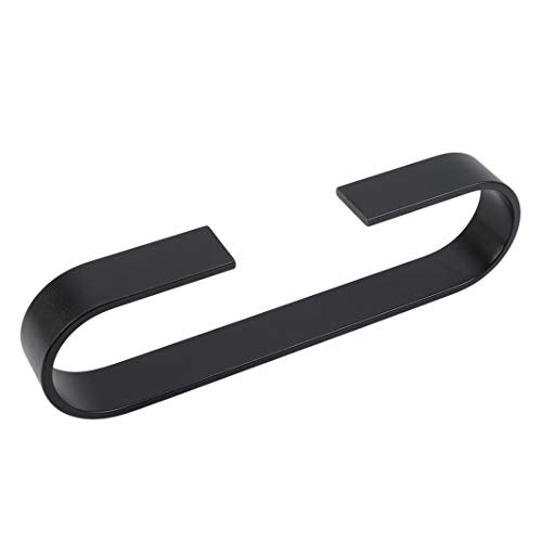 #N/A - Portasciugamani da cucina autoadesivo, quadrato, in alluminio, 25 cm, colore: Nero