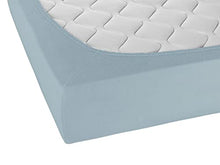 Biberna 0012344 Lenzuolo Frottee-Stretch (Altezza Materasso max. 22 cm) 1X 90X190 cm > 100X200 cm, Bluastra