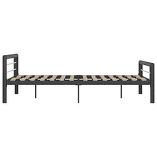 mewmewcat Giroletto con Struttura in Metallo Grigio e Bianco, giroletto in Metallo per Camera da Letto Stile Moderno Pratico Famiglia 212 x 147,5 x 65,5 cm