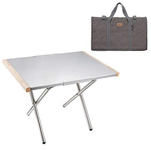 YAMMY Tavolo da Campeggio Pieghevole Tavolo in Acciaio Inossidabile Resistente alla Temperatura Tavolo da Barbecue Portatile Tavolo da Picnic con Borsa (Sedia)