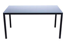 AVANTI TRENDSTORE - Sedico - Tavolo da Giardino, in Metallo Nero con Superficie in Vetro Grigio. Disponibile in 2 Diverse Misure. (Lap 150x72x90 cm)