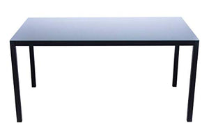 AVANTI TRENDSTORE - Sedico - Tavolo da Giardino, in Metallo Nero con Superficie in Vetro Grigio. Disponibile in 2 Diverse Misure. (Lap 150x72x90 cm)