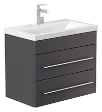 emotion Badmöbel Mars 600 Slimline Anthrazit seidenglanz Mobili da Bagno, MDF, Antracite, 60.00 x 36.00 x 52.00 cm, 2 unità