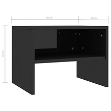 Lasamot Comodino in truciolare, Comodino Camera da Letto Stile Moderno 40 x 30 x 30 cm (Larghezza x profondità x Altezza) Nero Brillante Set 1 Pezzo
