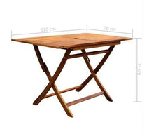 Dioche Set di tavolo da pranzo in legno di acacia 4+1, tavolo da pranzo in legno massiccio, pieghevole