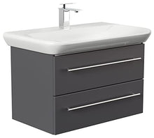 emotion MYDAY80CM000104DE - Lavabo con mobiletto, in Legno, 80 x 45 x 41,6 cm, Colore: Antracite Lucido
