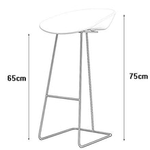 LTPY Sedia da Pranzo Sgabello da Bar in Ferro Sedia da Bar Creativa Seggiolone per la casa Semplice Sedia da Bar Creativa A + (Colore: Bianco, Dimensioni: 70CM)