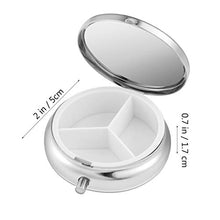 SUPVOX mini portapillole portatile portatile in metallo medicina 3 scomparti per ufficio scuola viaggi all'aperto (modello casuale)