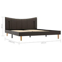 Tidyard Struttura Letto Giroletto Matrimoniale Moderno in Similpelle Antracite con Doghe Legno e Luce LED 140x200/160x200/180x200 cm,Letto con Doghe,Letto con Rete,Letto in Tessuto
