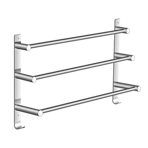 AGGF Portasciugamani a Parete Portasciugamani Portasciugamani SUS304 Bagno in Acciaio Inox Portasciugamani a Tre Barre con Gancio Cucina Domestica Rack 40 cm