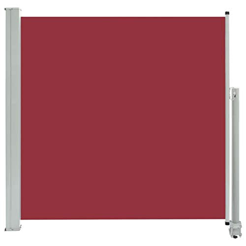Tidyard Tenda Laterale Retrattile per Patio Tenda Paravento per Esterno Protezione da Sole da Giardino 160x300 cm Marrone/Rossa