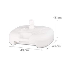 Relaxdays 10020905 Base per Ombrellone in Plastica, Riempibile con Acqua, Sabbia, Pali di 25-32 mm, 43 x 43 cm, Grigio, 43x43x15 cm