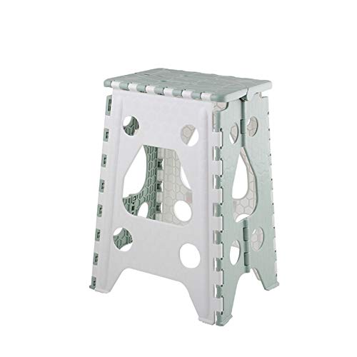 Compatto e Facile da riporre, Sgabelli Antiscivolo per Cucina, Bagno, Bambini, Adulti, Sgabello Pieghevole, Sgabello Pieghevole in plastica con Manici, ripiano Superiore Antiscivolo Verde.