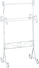 Biscottini Biscottini Porta Asciugamani da Terra in Ferro battuto Finitura Bianca Anticata L51xPR36xH96,5 cm