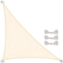 CelinaSun Tenda Parasole a Vela Giardino Balcone PES Poliestere Idrorepellente Triangolare 4,2 x 4,2 x 6 m Bianco Crema