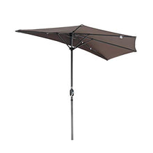 Angel Living®270cm Mezzo Tondo Ombrellone in Alluminio e Poliestere Resistente alla Ruggine Protezione UV (Grigio)