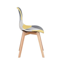 Uderkiny Set di 4 sedie Sedia da Pranzo Patchwork Sedia in Stile Nordico per Cucina Sala da Pranzo Soggiorno e Ristorante (Giallo)