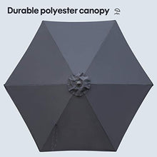 Sekey® Ombrellone in Ombrello Parasole da Esterno da Giardino Ø 270 cm Protezione Solare UV50+ Grigio