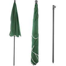 TecTake 800683 - Ombrellone in Alluminio, per Balconi e Terrazzi, Protezione UV 50+, Inclinabile e Regolabile, 200x125x235 cm - Disponibile in Diversi Colori (Verde | No. 403137)