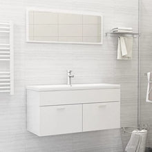 vidaXL Set Mobili da Bagno 2 pz Bianco Lucido in Truciolato