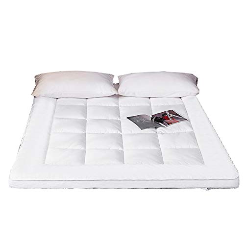 Futon Tradizionale Giapponese, Materasso Futon Soft Materassino Antiscivolo per Letto Caldo E Spesso Materasso Pieghevole Tatami Traspirante per Soggiorno Camera da Letto,Bianca,90 * 200CM