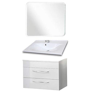 Fackelmann sceno 3 Pezzi Set di mobili da Bagno – Mobiletto da Bagno/lavabo/Specchio