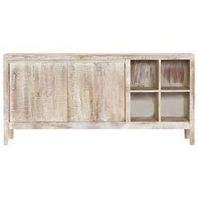 vidaXL Credenza Stile Rustico Raffinato Colore Chiaro Rialzata 4 Scomparti Resistente Buffet Madia Mobile Cucina 160x40x76 cm Legno Massello di Mango