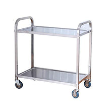 Xiao Jian Catering Trolley, 2 Tier acciaio inossidabile staccabile Carrello di servizio Carrello Clearing ombrellone con blocco ruote for cucine, alberghi, ristoranti e case di cura carrelli che servo