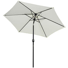Outsunny Ombrellone da Giardino Inclinabile Spiaggia in Alluminio e Poliestere Bianco Crema Φ2.7×2.35m