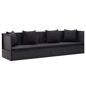 vidaXL Divano da Giardino con Cuscini Sofa con Cuscini Salotto Salottino Arredo Esterno Mobili da Giardino Sedile per Patio Grigio in Polyrattan
